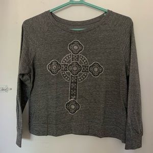 Long Sleeve Boat Neckline Shirt, M